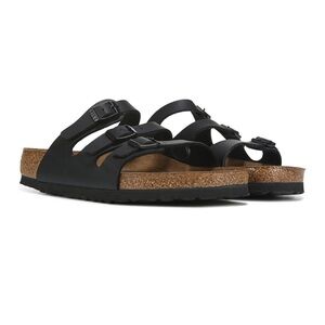 Birkenstock Black Florida Sandals with Cork Footbed and Adjustable Straps